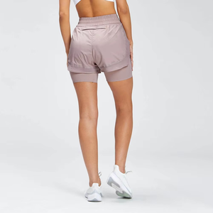 Shorts de Doble Capa para Mujer, Diseño Sólido, Tela de Spandex/Algodón, Transpirable y de Secado Rápido, Corte Ajustado, Estilo Deportivo, Precio - Product Image 6