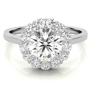 Designer 18k Solid Gold Halo Lab Grown <b>Diamond</b> Cathedral Engagement & Anniversary <b>Ring</b> IGI Certified Women's - Product Image 1