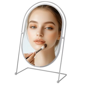R International Oval Glass Personal Makeup <b>Mirror</b> Iron Frame Adjustable Rotate Handmade High Quality Eco-Friendly Modern - Product Image 1