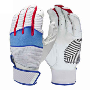 Guantes de Bateo de Cuero Blanco Unisex para Adultos, Acolchados, con Cierre de Velcro, Diseño Personalizado para Entrenamiento (Mano Izquierda) - Product Image 1
