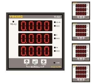 Compteur de puissance numérique triphasé/monophasé Yokins YI-522, AC/5A, 500V, (CT/PT sélectionnable), (Lot de 5) - Product Image 2