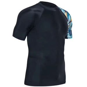 Men's Customizable <b>Compression</b> <b>Shirts</b> with Breathable Short Sleeves OEM Designed MMA Rash Guards for Fighting Spandex/Polyester - Product Image 2