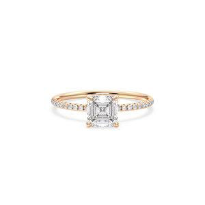 แหวนเพชรทรงโซลิแทร์ REYES ดีไซน์ใหม่ ทองคำแท้ 14K เพชร HPHT CVD ผลิตในห้องปฏิบัติการ ประดับด้วยวงแหวนรอบเพชรแบบซ่อน สำหรับผู้หญิง ของขวัญวันครบรอบที่สมบูรณ์แบบ - Product Image 2