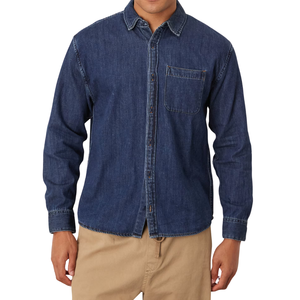 เสื้อเชิ้ตยีนส์ผู้ชายขายส่ง ผ้าเดนิมใส่สบาย ผ้าฝ้ายปรับแต่งได้ - Product Image 1