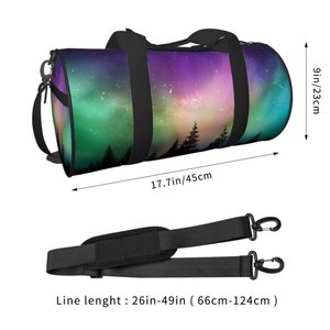 Bolsa de lona Northern Lights con correa ajustable para el hombro, cierre de cremallera, deportiva, para fitness, viajes, portátil, de poliéster - Product Image 3