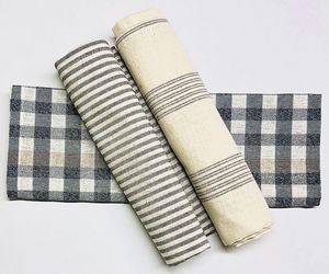 Paño de Cocina de Algodón a Rayas Teñidas con Hilo, Paño de Cocina Reutilizable - Product Image 1