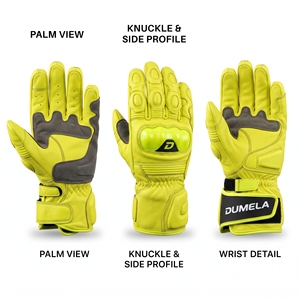 DUMELA INTERNATIONAL Leather Full-Finger Motorbike <b>Gloves</b>-Breathable Wrist Support <b>Touchscreen</b> Needle Detection Four Seasons Use - Product Image 1