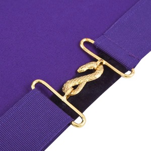Delantal Masónico de Cuero OES Worthy Patron con Bordado a Mano de Corona de Laurel, Color Personalizado, Forma Cuadrada, Alta Calidad - Product Image 4