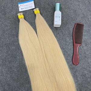 ผมเวียดนามพรีเมียม ขายดีที่สุด ผมแท้สีบลอนด์เหลืองแบบเวอร์จิ้น ต่อผมหนา ปลายผมเต็ม นุ่มลื่นมาก พร้อมส่ง - Product Image 4