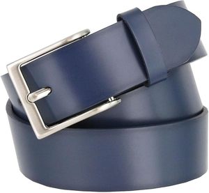 Cinturón de Cuero de Grano Completo de Primera Calidad al por Mayor con Orificios de Tamaño Ajustable y Hebilla de Aleación para Ropa de Moda o de Trabajo para Hombre - Product Image 1