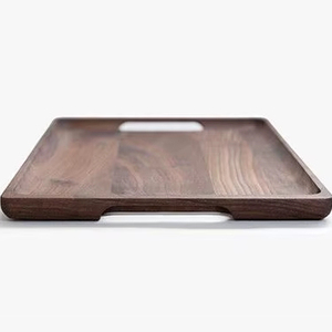 Bandeja Redonda Personalizable de Madera de Acacia para Servir, Estilo Clásico para Cocina, Hogar u Hotel, Ideal para Fiestas o Servir Comida - Product Image 1