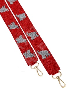 <b>Elephant</b> Design Beaded Purse Strap Fashionable Accessories for Bags with Seed Bead Bag Straps - Product Image 1