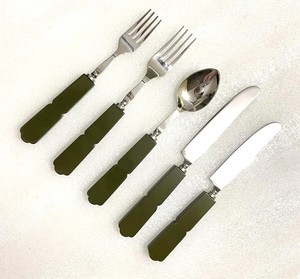 Ensemble de couverts en acier inoxydable avec manche en résine verte, finition miroir, durable, fourchette, cuillère, couteau pour mariage, vaisselle, outils de table - Product Image 6