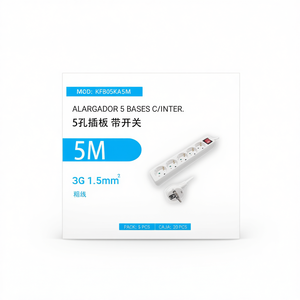 Multiprise 5 prises avec interrupteur, gestion des câbles et accessoires, câble de raccordement 5M pour la maison ou le bureau - Product Image 1