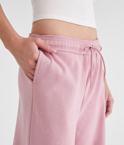 Pantalon de jogging rose tendance à jambe large, taille mi-haute, cordon élastique, coupe ample, longueur intégrale, décontracté, en molleton tricoté avec lettres - Product Image 2