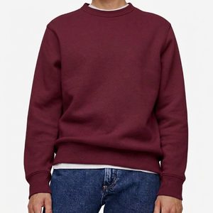 <b>Men</b> Sweatshirt 320gsm <b>Navy</b> Blue Crewneck 100% Cotton <b>Fleece</b> solid color Custom Logo Embroidery Private Label Wholesale Apparel - Product Image 3