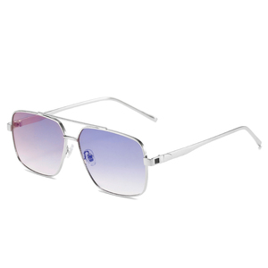 RTS Wholesales Fashionable Double Bridge Rectangle Metal Full Rim <b>Sunglasses</b> 2026 UV400 Protection for Unisex Outdoor - Product Image 1