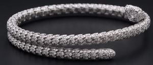 Collar de Serpiente de Plata de Ley 925 con Moissanita, Colgante Abierto con Corte Brillante Redondo para Mujer - Product Image 3
