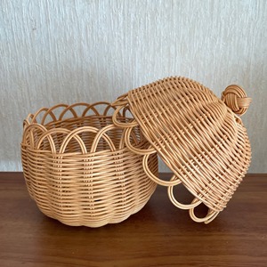 Rattan <b>kitchen</b> <b>storage</b> jar competitive price handweave jars excellent quality braided lid <b>boxes</b> - Product Image 6
