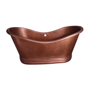 Baignoire autoportante en cuivre antique, écologique, pour usage domestique et hôtelier, robinet inclus, accoudoirs - Product Image 5