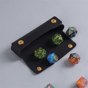 Entertainment PU Leather Dice Storage Bag Portable Dice Drawstring Bag <b>Large</b> Capacity Board Game Dice Pouch - Product Image 5