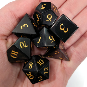 ลูกเต๋าหินคุณภาพสูง หินออบซิเดียนสีดำ คริสตัลธรรมชาติ หินบำบัดเรกิ ลูกเต๋าหินแกะสลักแบบกำหนดเอง ชุดลูกเต๋าคริสตัลไวกิ้ง - Product Image 5