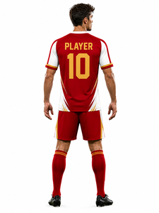 ชุดฟุตบอลชายคุณภาพสูง สีดำ เสื้อเจอร์ซีย์ กางเกงขาสั้น ระบายอากาศ ซับเหงื่อ ดีไซน์แบบสั่งทำพิเศษ รับผลิตแบบ OEM - Product Image 4