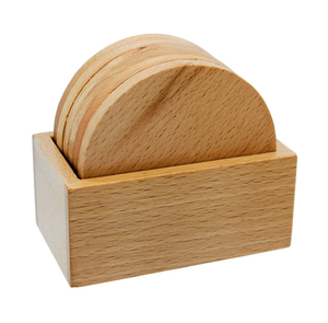 100% Natural Round Wood Coaster Coffee <b>Beer</b> Cups Handcrafted 100 % Solid Wood Coasters - Product Image 1