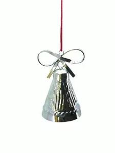 Ornement de cloche suspendu en acier inoxydable, forme classique, découpé au laser, haute qualité, fabriqué à la machine, décoration de sapin de Noël pour les fêtes - Product Image 4