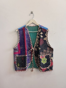 Women Vintage <b>Kantha</b> Waistcoat <b>Jacket</b> Unisex Sleeveless Cotton <b>Kantha</b> <b>Jacket</b> with Pockets Breathable Waistcoat for Women - Product Image 2