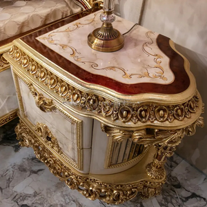 Juego de Dormitorio con Cama King Size de Madera de Caoba Maciza, Tapizada y con Tafetán, Estilo Europeo Clásico, Francés, Antiguo y de Lujo - Product Image 6