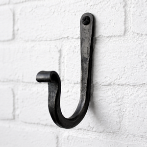<b>Industrial</b> Wall Hook Wall Mounted Utility Hook Rustic Wall Hook Forged Iron Hook J Shape Wall Hook Heavy Duty Storage Hook - Product Image 6