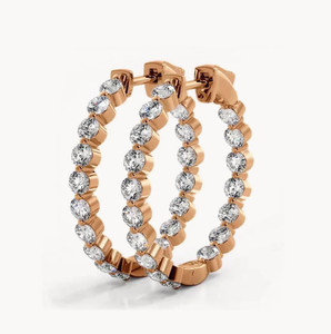 <b>Hoops</b> <b>Earrings</b> Diamond <b>Earrings</b> Gold and <b>Silver</b> <b>Earrings</b> Natural and Lab Grown Diamonds <b>Earrings</b> <b>Hoops</b> Fine Jewelry for Women - Product Image 5