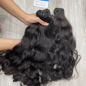 Proveedor de Cabello Natural, Cabello Ondulado Natural en Trama, Paquetes de Cabello Natural Doblemente Tramado, Color Negro Natural - Product Image 2