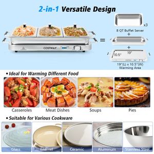 2-in-1 Electric <b>Warming</b> <b>Tray</b> with Temperature Control for <b>Warming</b> & Holding Equipment - Product Image 5