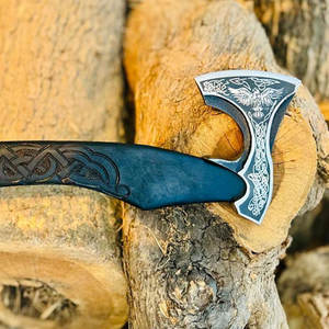 Viking <b>Axe</b> Industrial Grade Handcrafted Nordic Style Wooden Handle Traditional Design for <b>Camping</b> Outdoor Use Collection Display - Product Image 6