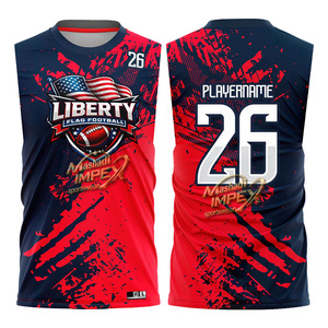 Customized any design in flag football uniforms SMK - 7v7 New men <b>compression</b> sleeveless 7v7 football uniforms sublimated 7v7 - Product Image 3