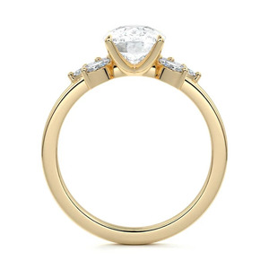 Classic IGI Certified <b>Cushion</b> Cut Lab Grown Diamond Marquise Side Stone <b>Wedding</b> Engagement <b>Ring</b> 10K/14K/18K Gold 925 935 Silver - Product Image 4