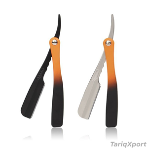 Straight Edge <b>Razor</b> Custom Logo Orange Black Gradient Handle Barber Salon Manual Super Stainless Steel <b>Blade</b> - Product Image 2