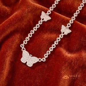 Collier pendentif papillon en moissanite plaqué or rose, bijoux de mode, collier à fine chaîne, New York City, look élégant et chic pour femmes - Product Image 3