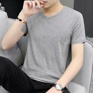 T-shirt à manches courtes pour homme, personnalisé avec logo brodé ou imprimé, couleur unie, blanc pur, été, demi-manches - Product Image 4