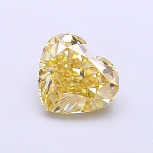 Diamant CVD de laboratoire, taille cœur brillant modifiée, 1,01 carats, jaune intense fantaisie, clarté VS2, polissage excellent, vente en gros B2B - Product Image 1