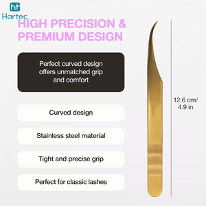 Pointed Stainless Steel Eyelash Tweezers Best Grip Manufacturer Fiber Tip 45 Degree Tweezers For Eyelash Extension - Product Image 4
