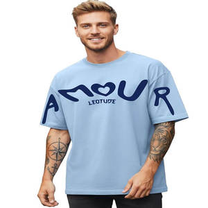 Camiseta de Hombre de Alta Calidad, Personalizable con Logotipo, de Algodón/Poliéster, Gruesa, con Serigrafía, Tejido de Punto con Patrón Sólido - Product Image 4