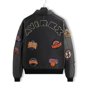 Chaqueta de Cuero Vacuno Unisex Casual con Cremallera, Teñido Liso, Resistente al Viento, Transpirable y con Logotipo Frontal, Precio al por Mayor - Product Image 1