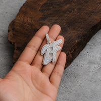 Pendentif personnalisé hip-hop avec initiale, micro-pavé, moissanite taille brillant, argent 925, mariage, luxe, tendance, vente en gros