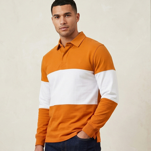 Chemises polo à col rabattu pour hommes, manches longues, boutonnées, légères, style streetwear d'été pour hommes - Product Image 1