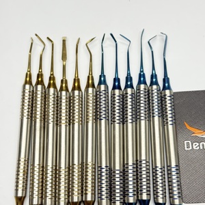 Dentavex – Kit professionnel de 6 instruments dentaires en acier inoxydable pour pose de composite, sculpture manuelle, avec poignée rembourrée, bleu - Product Image 3