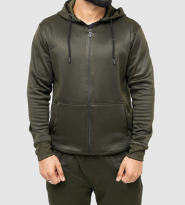 Survêtement de sport décontracté pour homme à col roulé, fermeture éclair, en polyester/coton thermique, idéal pour l'automne et l'entraînement - Product Image 4