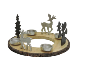 Artesign Impex <b>Red</b> Polka Dot Reindeer Handmade Digital Printing <b>Candle</b> Holder Aluminium Base Festive Iron Christmas Decor Unique - Product Image 1
